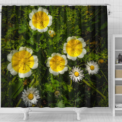 Shower Curtain - Irish Poached Egg Flowers and Daisies Shower Curtain Moods of Ireland 