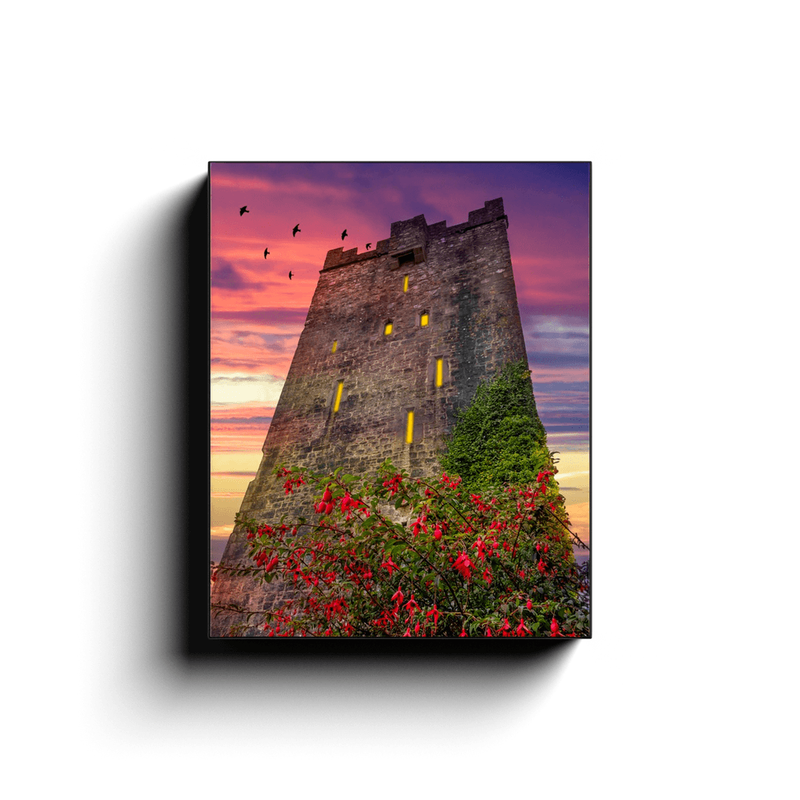 Canvas Wrap - Fuchsia Sunset at Dysert O'Dea Castle - James A. Truett - Moods of Ireland - Irish Art