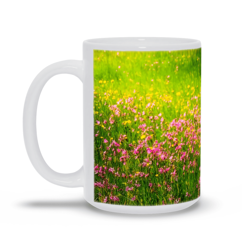Ceramic Mug - Ragged Robin and Buttercups in County Clare Meadow - James A. Truett - Moods of Ireland - Irish Art