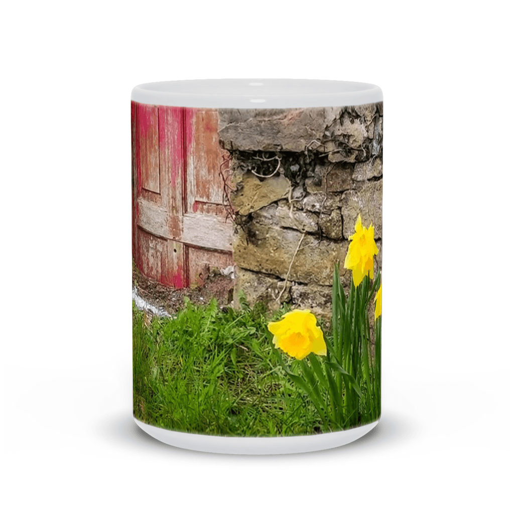 Ceramic Mug - Daffodils Outside Abandoned Cottage, County Clare - James A. Truett - Moods of Ireland - Irish Art