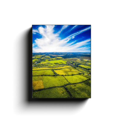 Canvas Wrap - Patchwork Quilt of Green, County Clare - Moods of Ireland