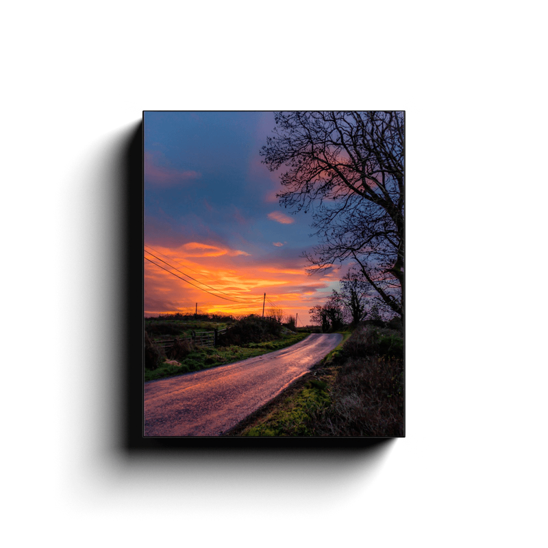 Canvas Wrap - Sunrise Reflection on County Clare Road - James A. Truett - Moods of Ireland - Irish Art