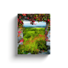 Canvas Wrap - Irish Countryside Vista through Ivy-laced Stone Doorway Canvas Wrap Moods of Ireland 8x10 inch 
