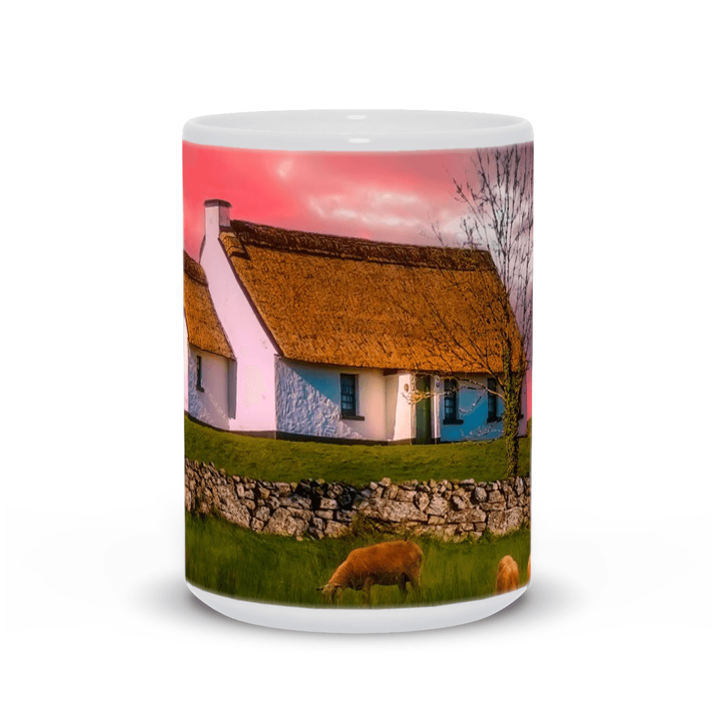 Ceramic Mug - Thatched Cottage on a Hill, County Clare - James A. Truett - Moods of Ireland - Irish Art