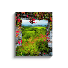 Canvas Wrap - Irish Countryside Vista through Ivy-laced Stone Doorway Canvas Wrap Moods of Ireland 20x24 inch 