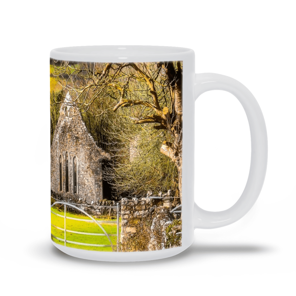 Ceramic Mug - 12th Century High Cross and Church Ruins in Ireland's County Clare - James A. Truett - Moods of Ireland - Irish Art