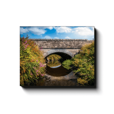 Canvas Wrap - Arched Bridge over Wildflower-lined Stream, County Clare - Moods of Ireland