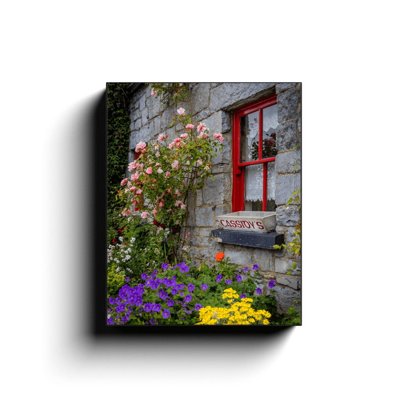 Canvas Wrap - Flowers at Cassidy's Pub, Carran, County Clare - James A. Truett - Moods of Ireland - Irish Art