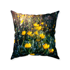 Throw Pillow - Wild Yellow Buttercups