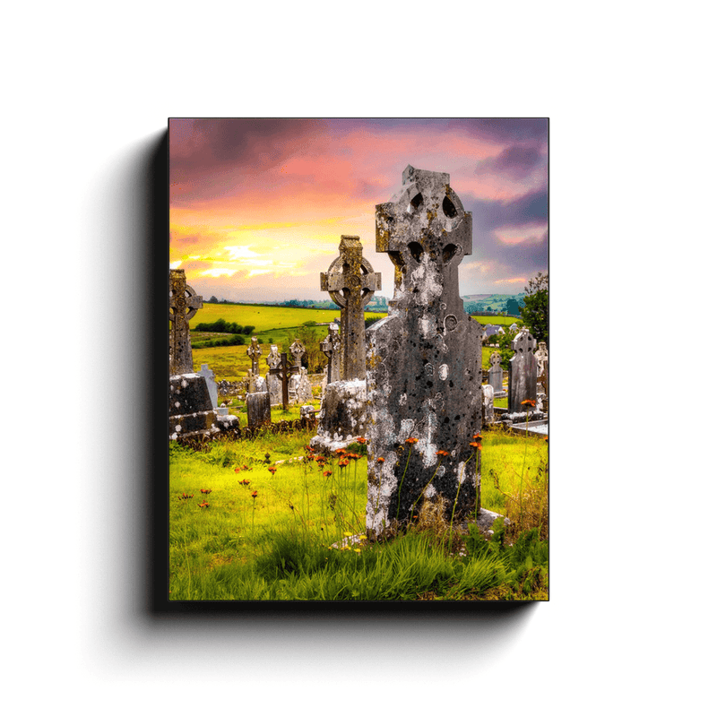 Canvas Wrap - Celtic Crosses in Tulla Graveyard, County Clare - James A. Truett - Moods of Ireland - Irish Art