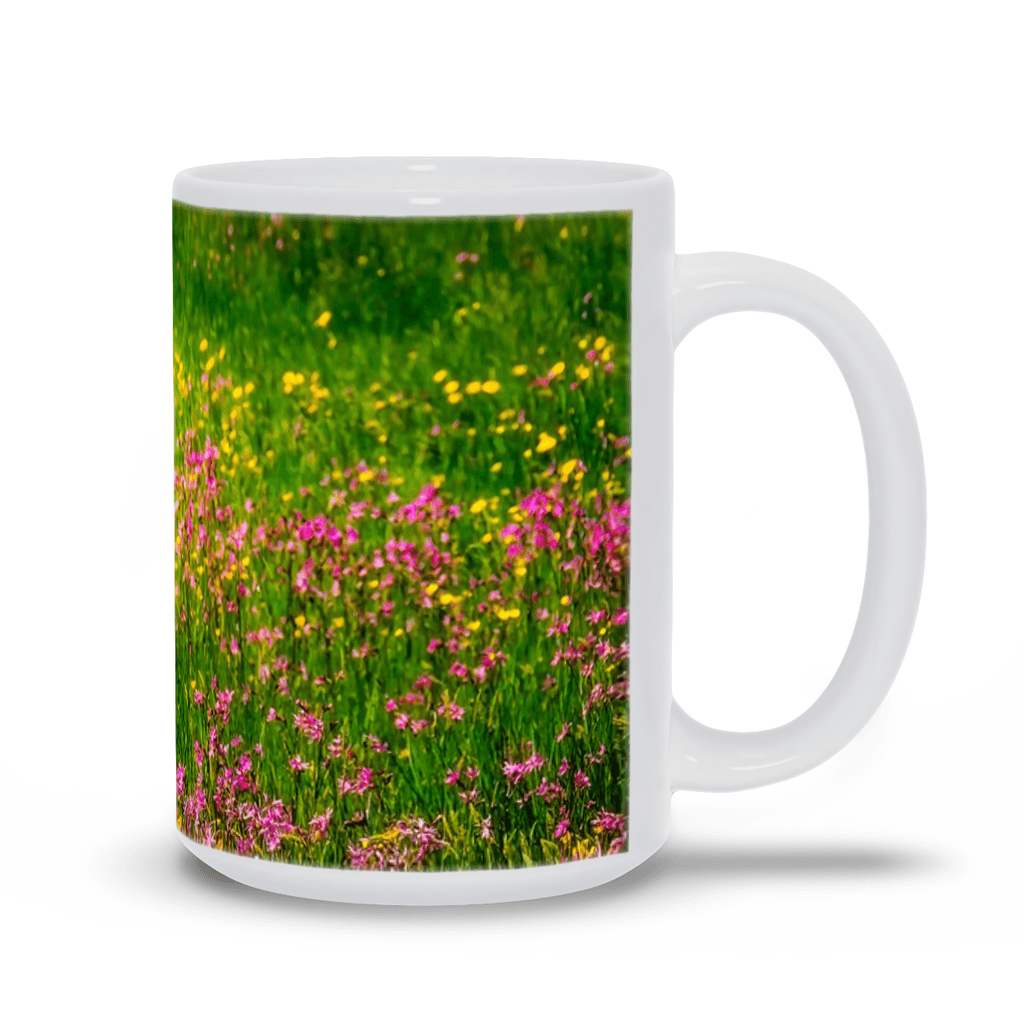 Ceramic Mug - Ragged Robin and Buttercups in County Clare Meadow - James A. Truett - Moods of Ireland - Irish Art