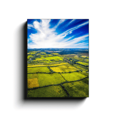 Canvas Wrap - Patchwork Quilt of Green, County Clare - Moods of Ireland