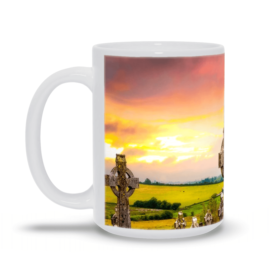 Ceramic Mug - Celtic Crosses at Tulla Graveyard, County Clare - James A. Truett - Moods of Ireland - Irish Art