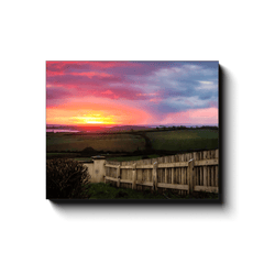 Canvas Wrap - Shannon Estuary Sunrise over Weathered Fence, County Clare - James A. Truett - Moods of Ireland - Irish Art
