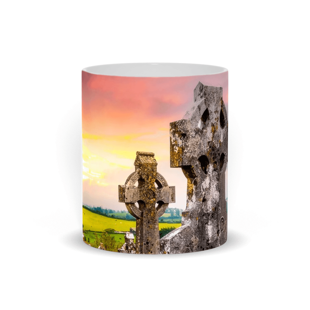 Ceramic Mug - Celtic Crosses at Tulla Graveyard, County Clare - James A. Truett - Moods of Ireland - Irish Art