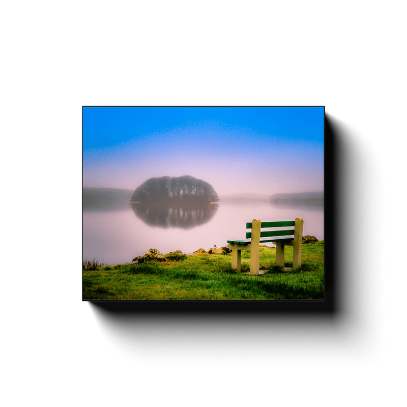 Canvas Wrap - Bench at Lake Knockalough, County Clare - James A. Truett - Moods of Ireland - Irish Art