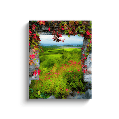 Canvas Wrap - Irish Countryside Vista through Ivy-laced Stone Doorway Canvas Wrap Moods of Ireland 16x20 inch 