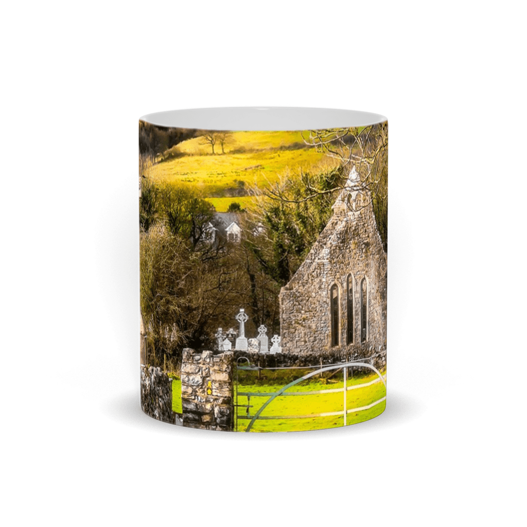 Ceramic Mug - 12th Century High Cross and Church Ruins in Ireland's County Clare - James A. Truett - Moods of Ireland - Irish Art