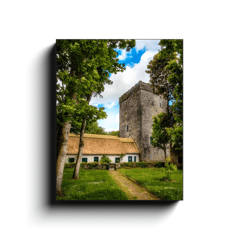 Canvas Wrap - Thoor Ballylee (Yeats Tower) and Thatched Cottage, County Galway - James A. Truett - Moods of Ireland - Irish Art