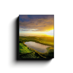 Canvas Wrap - Autumn Sunrise over Ballylean Lake, Kildysart, County Clare - James A. Truett - Moods of Ireland - Irish Art