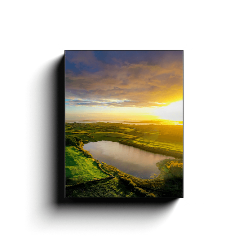 Canvas Wrap - Autumn Sunrise over Ballylean Lake, Kildysart, County Clare - James A. Truett - Moods of Ireland - Irish Art