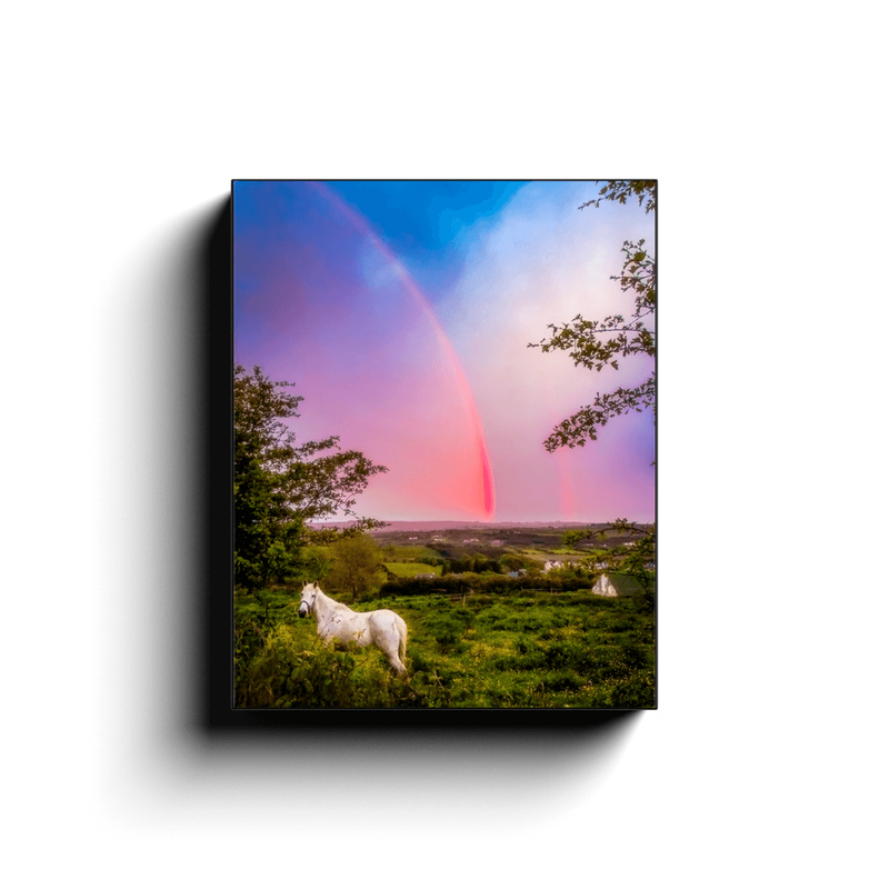 Canvas Wrap - Monochrome Irish Rainbow at Sunset, County Clare, Ireland - James A. Truett - Moods of Ireland - Irish Art