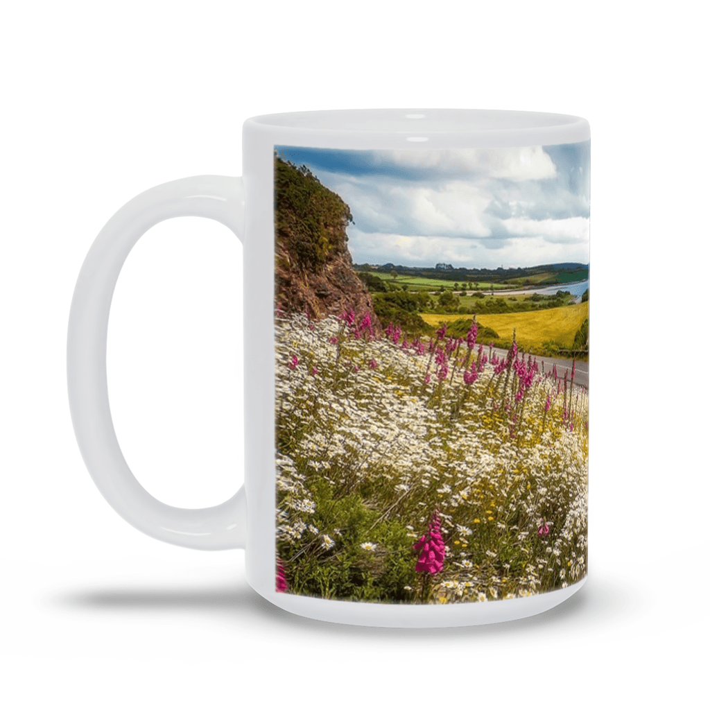 Ceramic Mug - Field of blooms along Shannon Estuary, County Clare - James A. Truett - Moods of Ireland - Irish Art