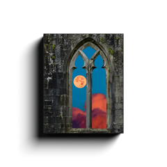 Canvas Wrap - Moonrise over Quin Abbey, County Clare - James A. Truett - Moods of Ireland - Irish Art