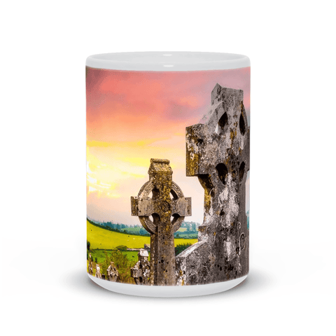 Ceramic Mug - Celtic Crosses at Tulla Graveyard, County Clare - James A. Truett - Moods of Ireland - Irish Art
