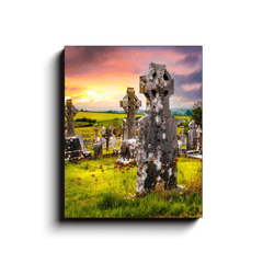 Canvas Wrap - Celtic Crosses in Tulla Graveyard, County Clare - James A. Truett - Moods of Ireland - Irish Art