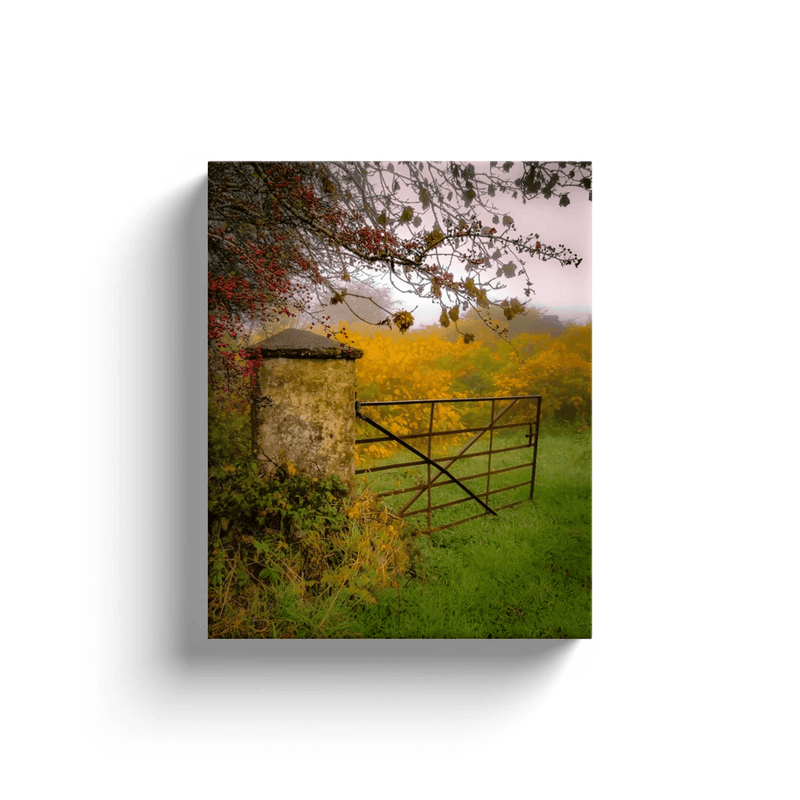 Canvas Wrap - Gate to Misty Irish Autumn in County Clare - James A. Truett - Moods of Ireland - Irish Art