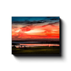 Canvas Wrap - Red Sunrise over Shannon Estuary, County Clare - James A. Truett - Moods of Ireland - Irish Art