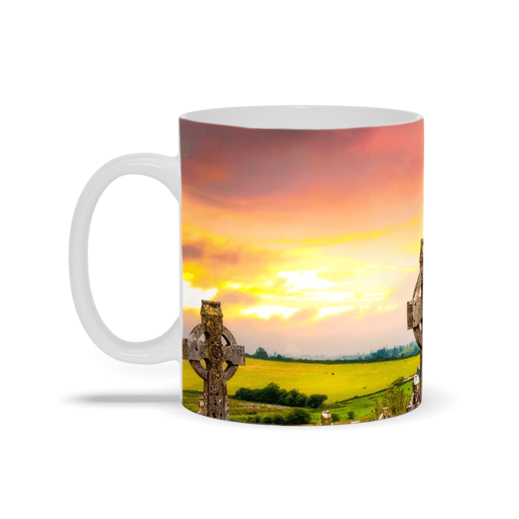 Ceramic Mug - Celtic Crosses at Tulla Graveyard, County Clare - James A. Truett - Moods of Ireland - Irish Art
