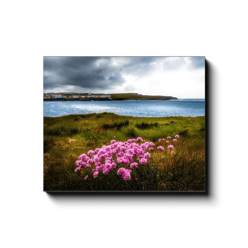 Canvas Wrap - Sea Pinks on Kilkee Bay, County Clare - James A. Truett - Moods of Ireland - Irish Art