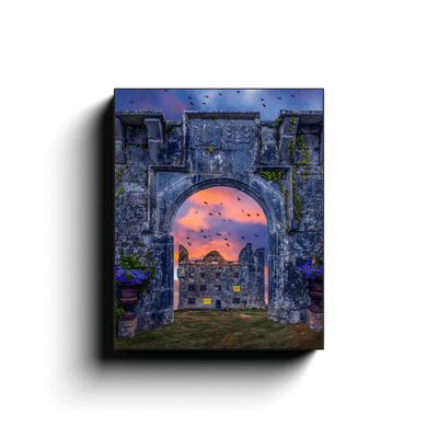 Canvas Wrap - Leamaneh Castle and Entrance Gate Reunited, County Clare - James A. Truett - Moods of Ireland - Irish Art