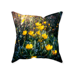 Throw Pillow - Wild Yellow Buttercups