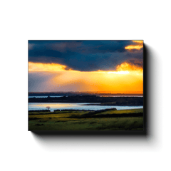 Canvas Wrap - Sun Rays through Dark Clouds over Shannon Estuary, County Clare - James A. Truett - Moods of Ireland - Irish Art