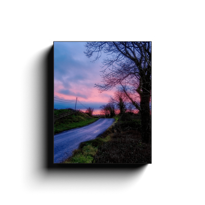 Canvas Wrap - Soothing Pink Sunrise over County Clare Country Road - James A. Truett - Moods of Ireland - Irish Art