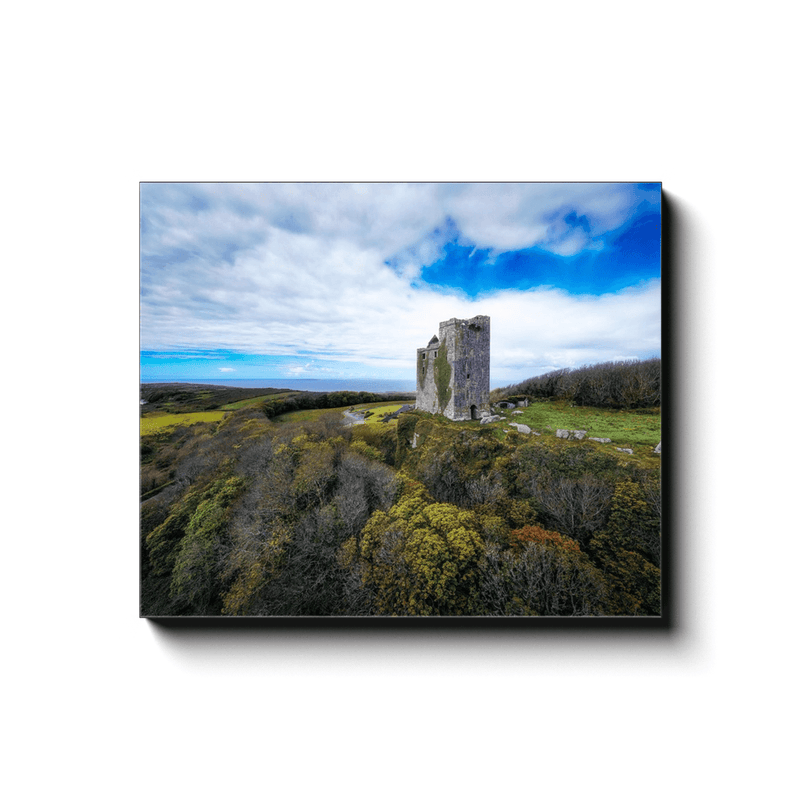 Canvas Wrap - Ballinalacken Castle Vista of Atlantic Ocean, County Clare - James A. Truett - Moods of Ireland - Irish Art